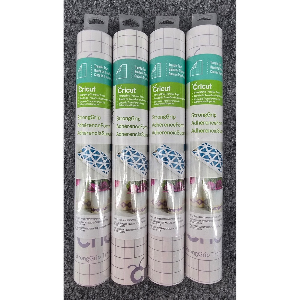 Cricut StrongGrip Transfer Tape Lot of 4 Clear StrongGrip Adhesive Grid 12x48"
